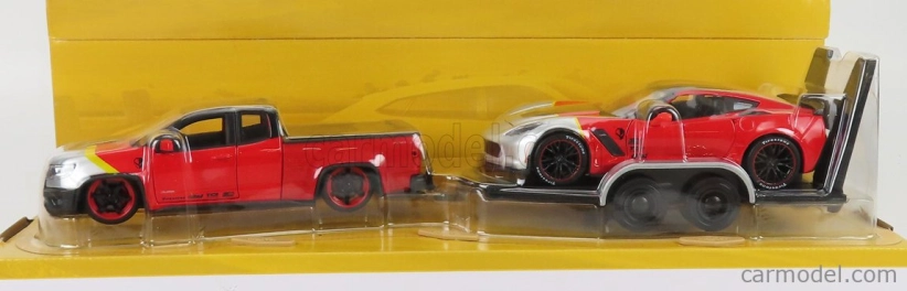 Maisto Chevrolet Colorado Zr2 Pick-up 2017 + Corvette Z06 Coupe 2015 s prívesom 1:24