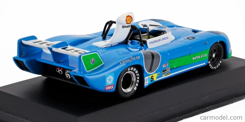 Edicola Matra simca Ms670b 3.0l V12 Team Matra Sport N 7 Winner 24h Le Mans 1974 Henri Pescarolo - Gerard Larrousse 1:43 Bluette Zelená Bílá
