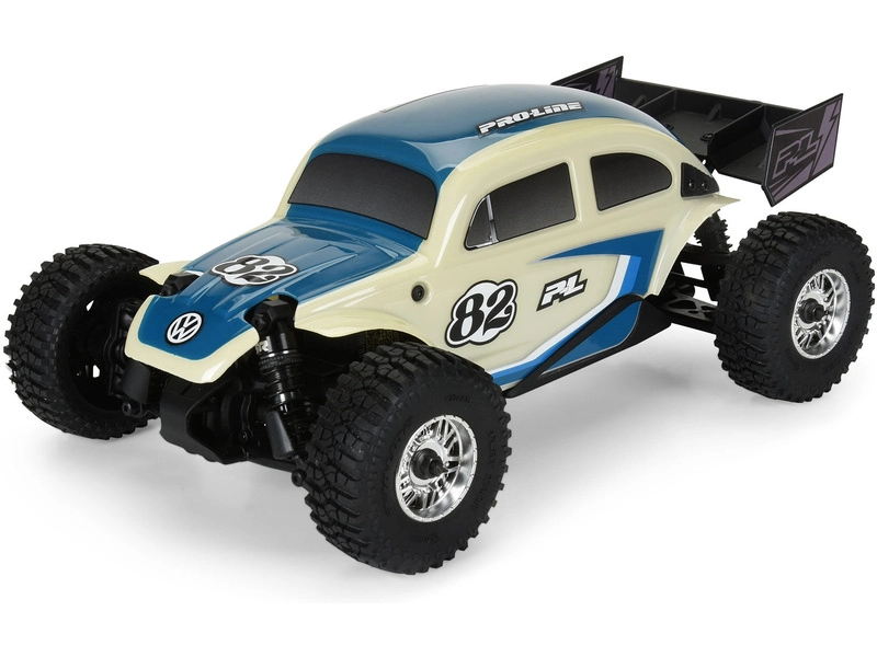 Karoséria Pro-Line Class 1 VW beetle blue, chrómové disky Diablo 12 mm s pneumatikami Flat Iron: Arrma Typhon Grom