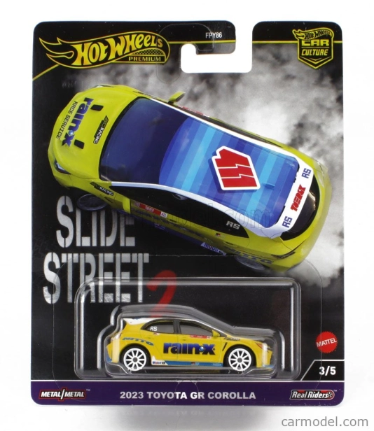 Mattel hot wheels Toyota Corolla Gr Rain-x Racing 2023 1:64 Žlutá
