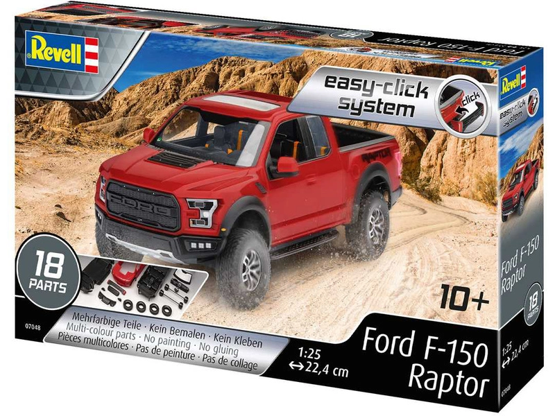 Revell Model Set 67048 Easy Click maquette de Ford F-150 Raptor, Rouge