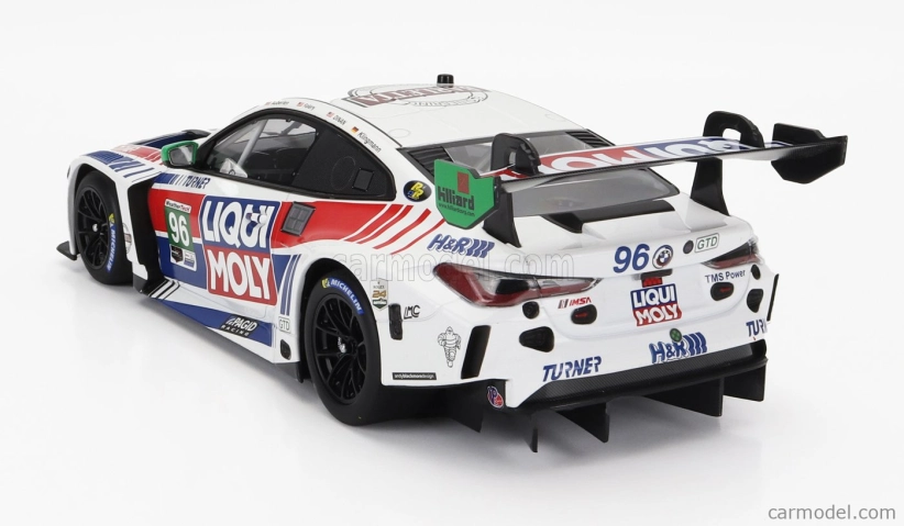 Minichamps BMW radu 4 M4 Gt3 Team Turner Motorsport N 96 Imsa 24h Daytona 2022 Robby Foley - Bill Auberlen - Jens Klingman - Michael Dinan 1:18 Biela