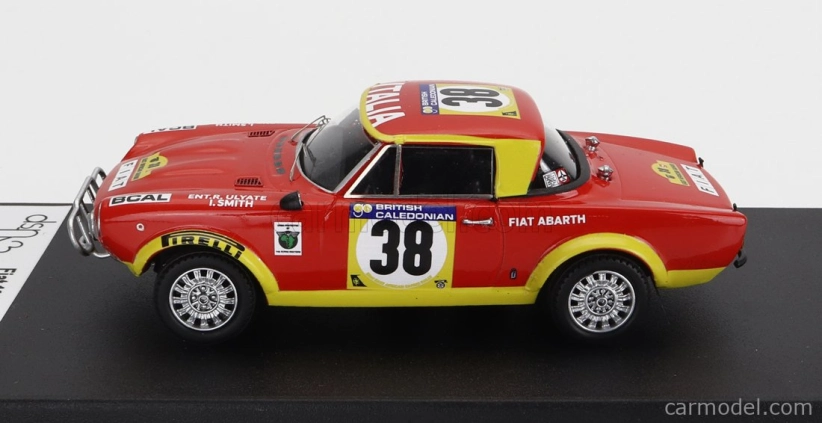 Trofeu Fiat 124 Abarth Rally (nočná verzia) N 38 Rally East African Safari 1974 R.ulyate - I.smith 1:43 Červeno-žltá