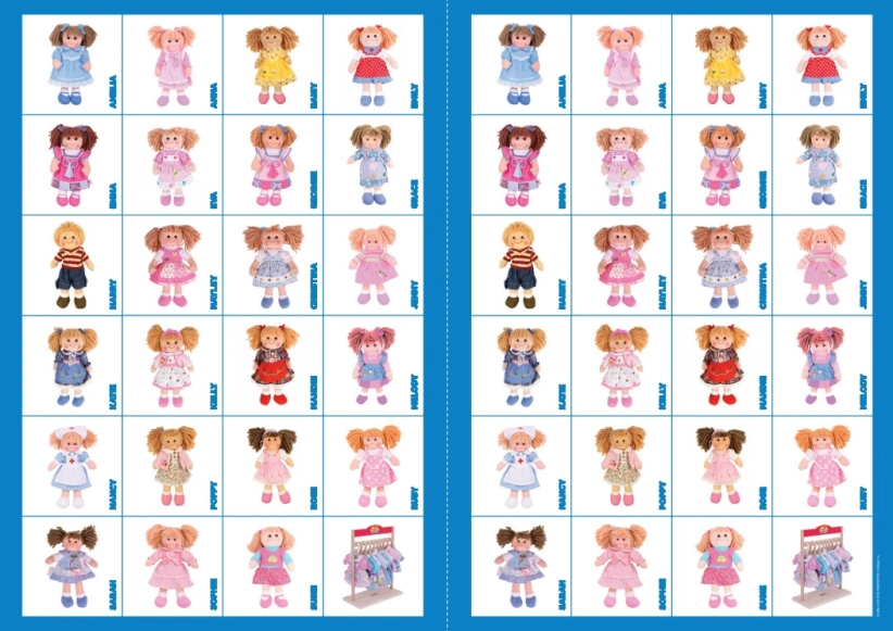 Detské papierové puzzle bábiky