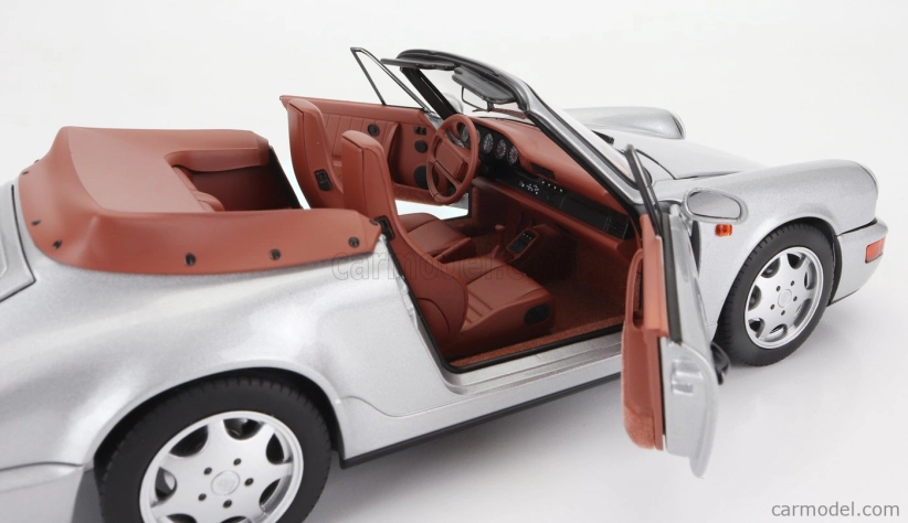 Norev Porsche 911 964 Carrera 2 Cabriolet 1990 1:18 Strieborná