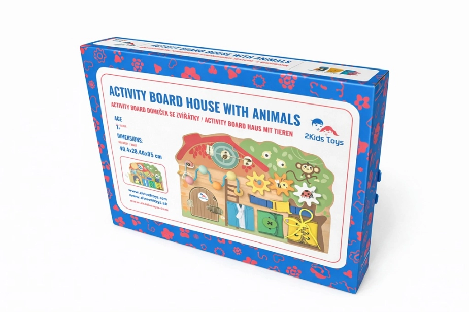 2Kids Toys Activity board Domeček se zvířátky