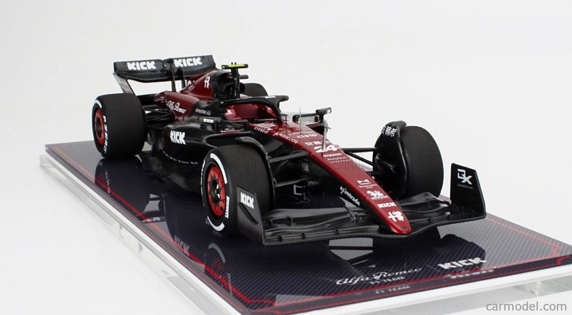 Nzg Alfa romeo F1 C43 Team Stake N 24 Australian Gp 2023 Zhou Guanyu - Con Vetrina - With Showcase 1:18 Černá Červená
