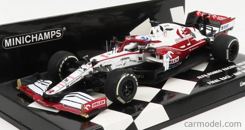 Minichamps Alfa romeo F1 C41 Team Orlen Racing N 7 Posledné preteky Abu Dhabi GP 2021 Kimi Raikkonen 1:43 Biela červená met.