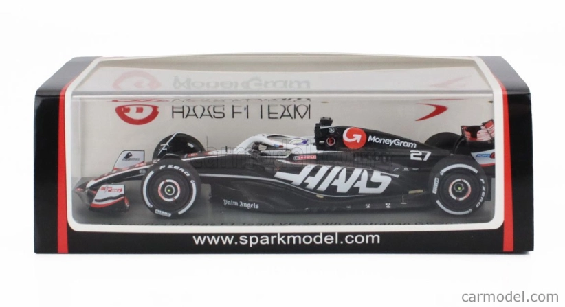 Spark-model Haas F1 Fw24 Team Moneygram Haas N 27 Australian Gp 2024 Nico Hulkenberg 1:43 Černá Bílá