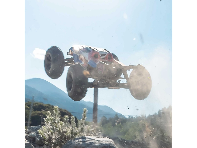 RC auto Arrma Kraton 6S V6 BLX 1:8 4WD RTR, modrá/růžová