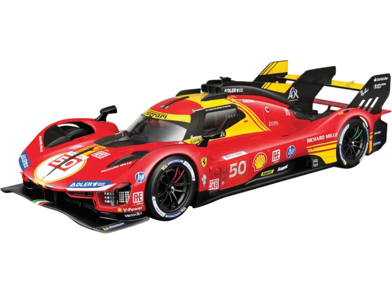 Bburago Ferrari 499p 3.0l Turbo V6 Team Ferrari Af Corse N 50 Winner 24h Le Mans 2024 Antonio Fuoco – Miguel Molina – Nicklas Nielsen – Con Vetrina – With Showcase 1:18 Red