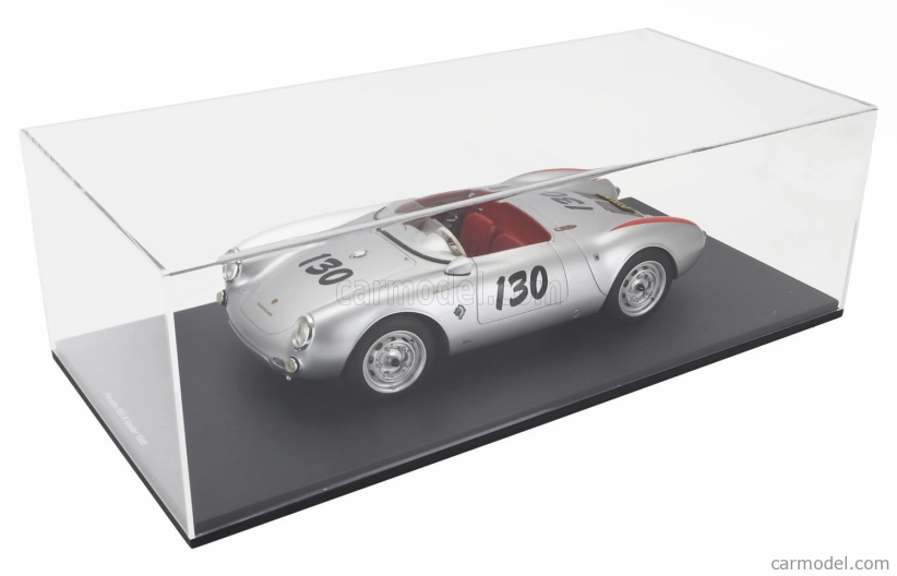 Schuco Porsche 550a Spider N 130 1954 James Dean - Little Bastard - Con Vetrina - With Showcase 1:12 Silver