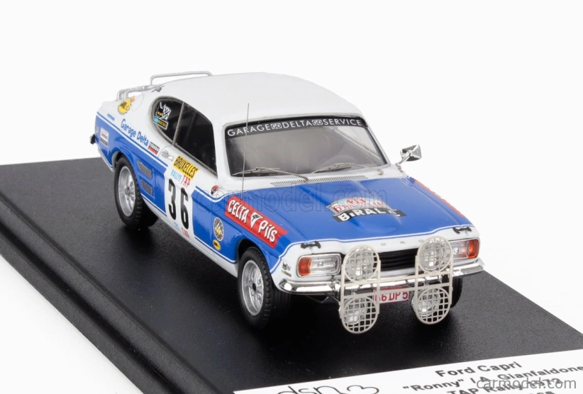 Trofeu Ford england Capri 2600 (night Version) N 36 Rally Tap 1972 Ronny - Adrian Gianfaldone 1:43 Bílá Světle Modrá