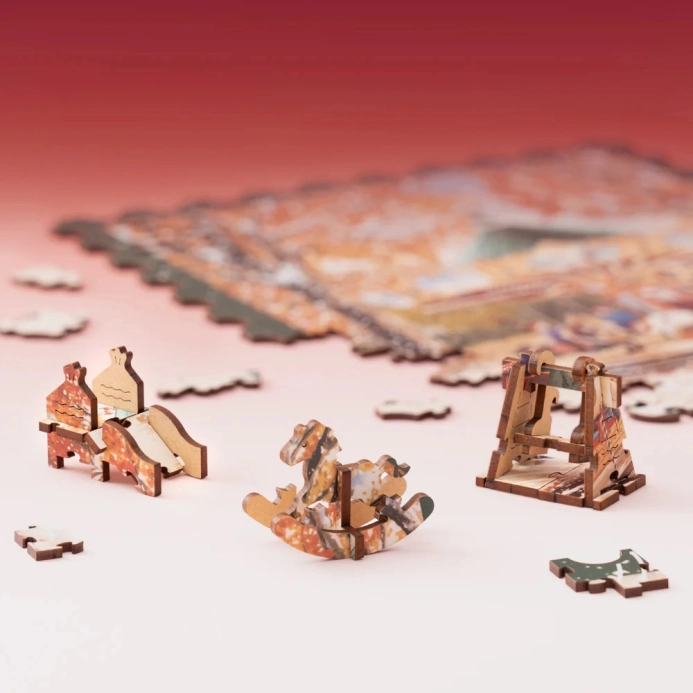 RoboTime Drevené puzzle Jesenný kolotoč