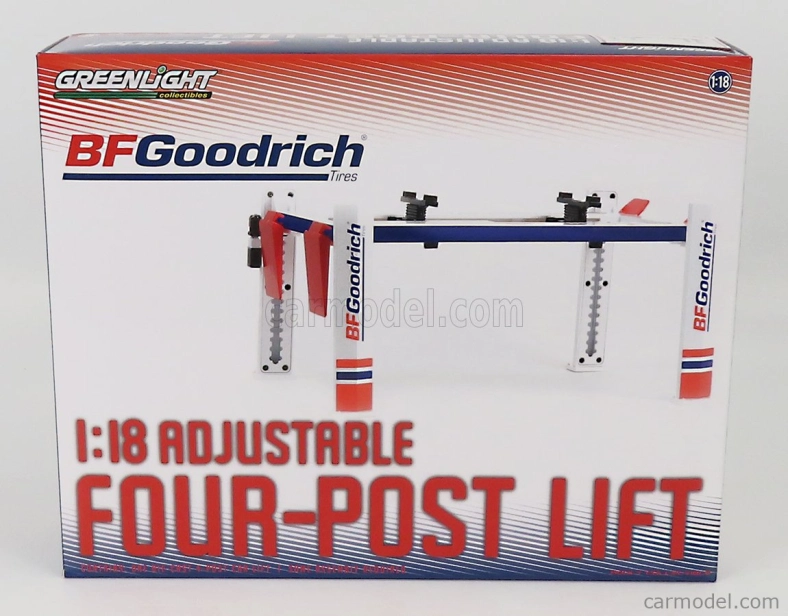 Greenlight Accessories Bf Goodrich Garage Set Officina Čtyřsloupový zvedák 1:18