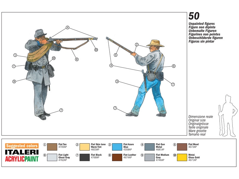 Italeri figurky - CONFEDERATE INFANTRY (AMERICAN CIVIL WAR) (1:72)