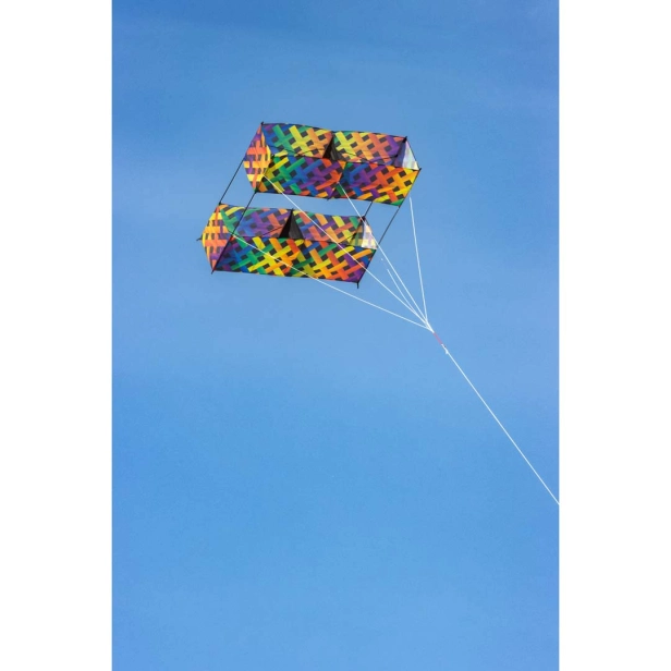 Létající drak Hargrave Box Kite Rainbow Mesh