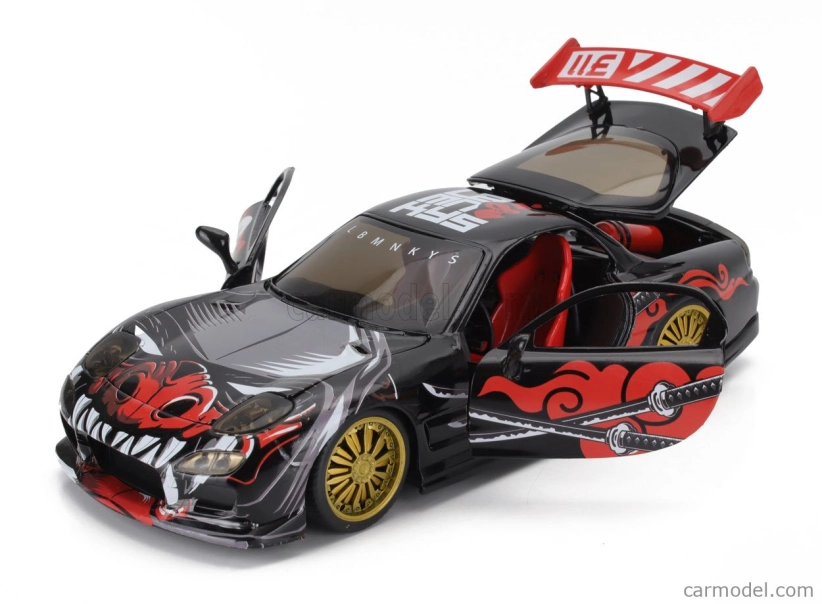 Jada Mazda Rx-7 s postavičkou Labmonkey Saru 1993 1:24 sivá červená