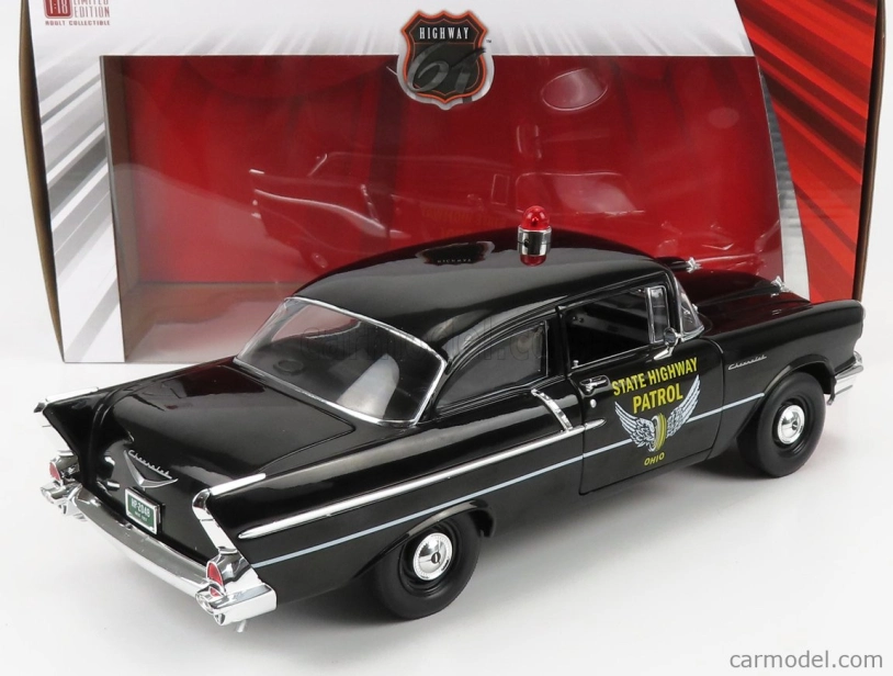 Highway61 Chevrolet 150 Sedan Ohio State Patrol Police 1957 1:18 Black