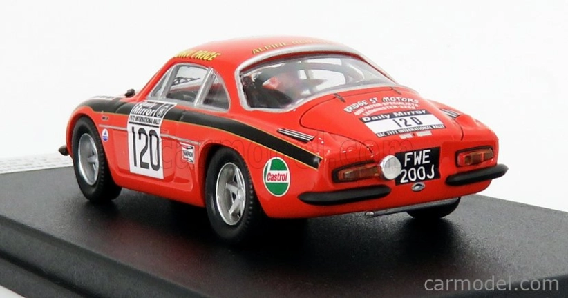Trofeu Renault A110 Alpine N 120 Rally Rac Lombard 1972 J.price - M.turner 1:43 Oranžová Černá