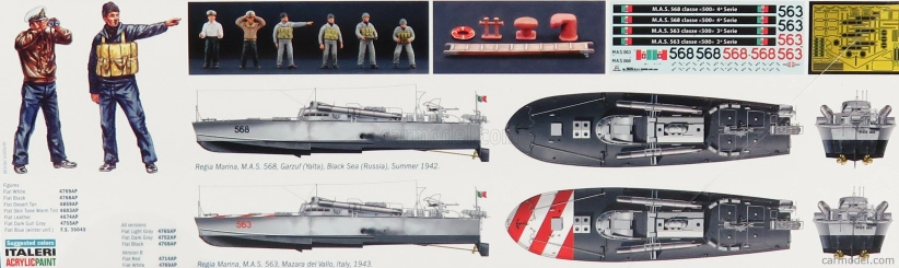 Italeri Boat Mas M.a.s. 563/568 Military With Crew 1:35 /