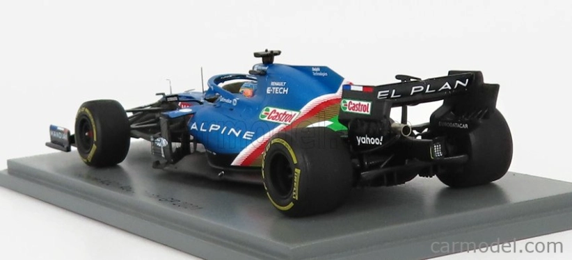 Spark-model Renault F1 A521 Renault E-tech 20b Team Alpine N 14 8th Abu Dhabi Gp 2021 Fernando Alonso 1:43 Modrá Met Červená Bílá