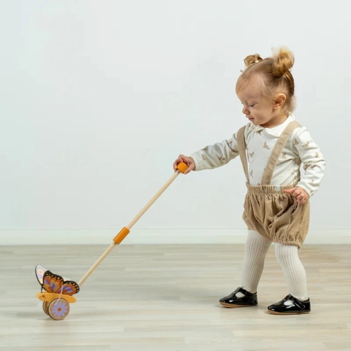Bigjigs Toys Drevený jazdík Motýlik