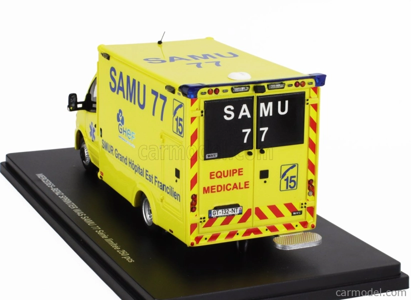 Perfex Mercedes Benz Sprinter Van Was Samu 77 Smur Grand Hopital Est Francilien Ambulance 2024 1:43 Žltá