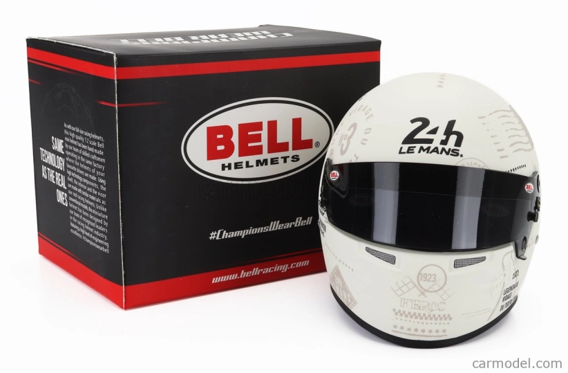 Mini helmet Bell helmet Casco Helmet Hp7 Tribute 24h Le Mans 1:2 Bílá