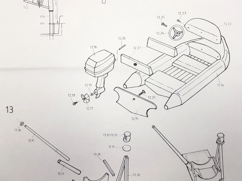 ROMARIN policajný čln W3 s doplnkami 1:25 kit
