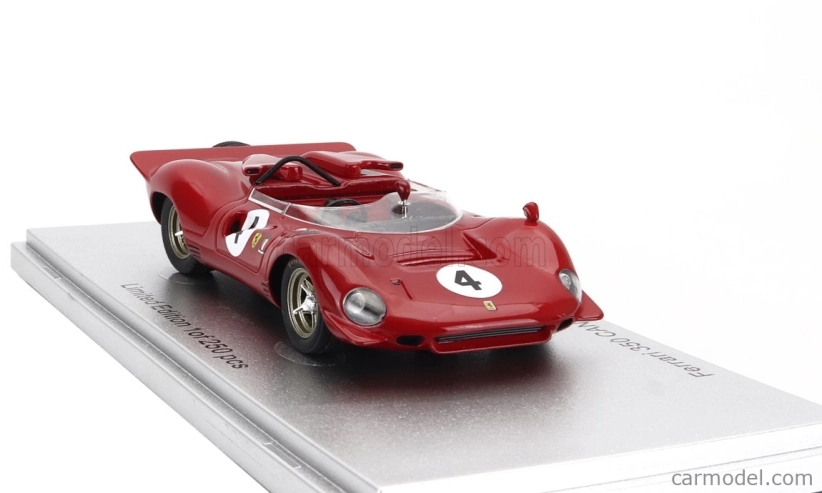 Kess-model Ferrari 350 P4 Spider Can-am S/n0858 N 4 Tasman Gp Longford 1968 C.amon 1:43 Red