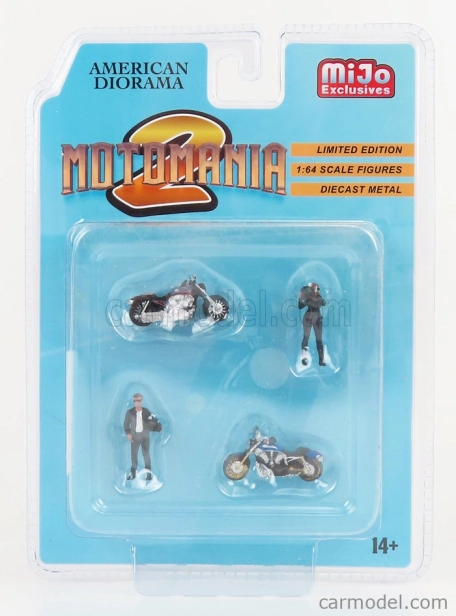 Americká dioráma Sada figúrok Motomania - Motocykel 1:64 čierny