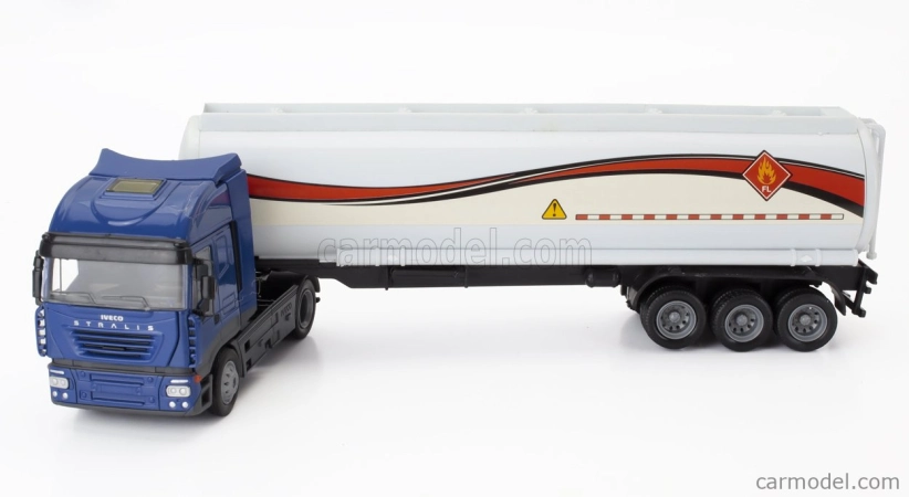 Newray Iveco fiat Stralis 540 Tanker Truck Fuel Transports 2009 1:43 Modrá Bílá