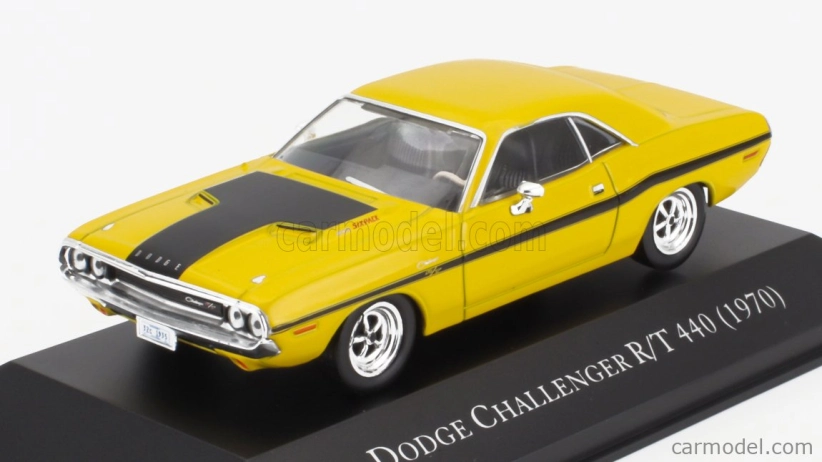 Edicola Dodge Challenger R/t 440 Coupe 1970 - Con Vetrina - S vitrínou 1:43 Yellow Black