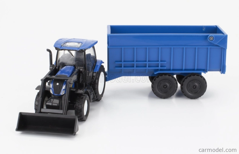 Newray Iveco fiat Stralis 540 Truck Pianale 2009 With New Holland T6.175 Tractor + Trailer 1:43 Žlutá Modrá Černá