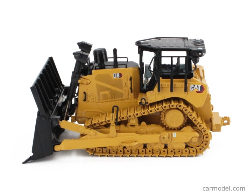 Dm-models Caterpillar Catd8 Ruspa Cingolata - pásový traktor s buldozérom a škrabákom - konfigurácia pre manipuláciu s odpadom 1:50 žltá čierna
