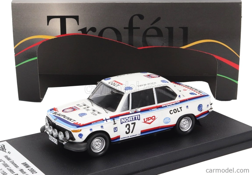 Trofeu BMW 2002 (night Version) N 37 Rally 1000 Lakes 1974 Heikki Enomaa - Matti Hankavaara 1:43 Bílá Modrá Červená