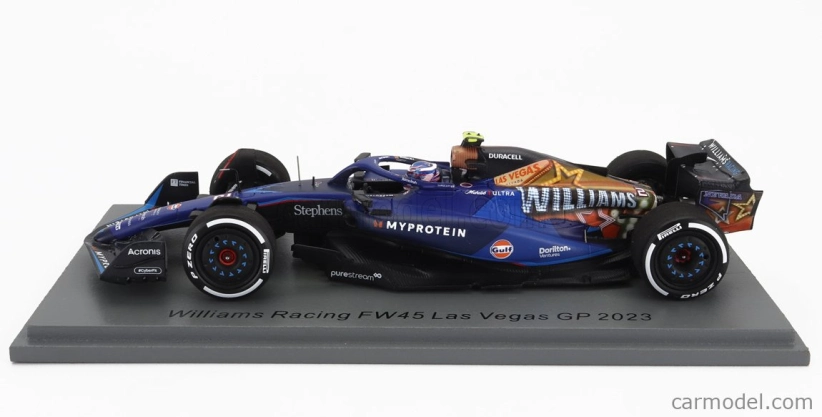 Spark-model Williams F1  Fw45 Team Williams Racing Gulf N 2 Las Vegas Usa Gp 2023 Logan Sargeant 1:43 Modrá Černá Zlatá