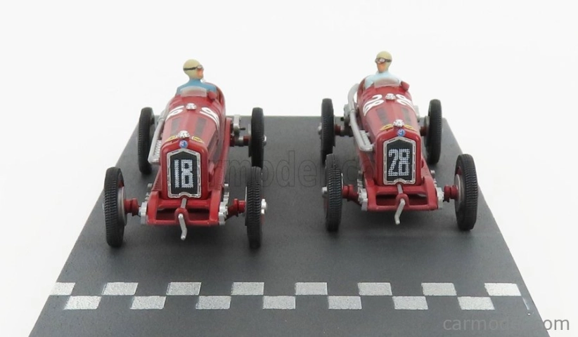 Rio-models Alfa romeo F1 2x P3 Scuderia Ferrari N 18 Víťaz Tripoli Gp 1934 Varzi + P3 N 28 2. Tripoli Gp 1934 Moll 1:43 Red