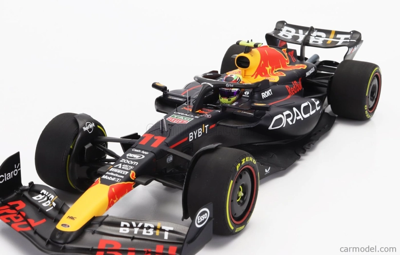 Minichamps Red bull F1  Rb19 Team Oracle Red Bull Racing N 11 2nd Monza Italy Gp 2023 Sergio Perez 1:18 Matt Blue