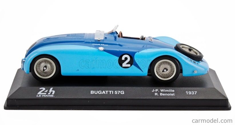 Edicola Bugatti Type 57g 3.3l Team Roger Labric N 2 Winner 24h Le Mans 1937 Jean Pierre Wimille - Robert Benoist 1:43 2 Tóny Modré