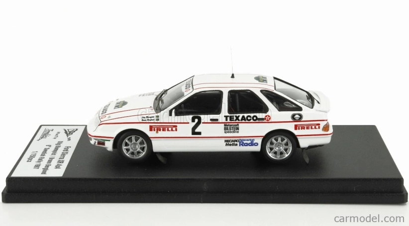 Trofeu Ford england Sierra Xr 4x4 N 2 Rally Švédsko 1987 Stig Blomqvist - Bruno Berglund 1:43 Biela červená