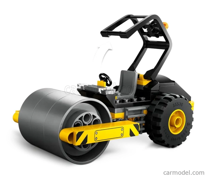 Lego Ammann Lego City - Drvič kameňa - Užitkový kompaktor - Rullo Compressore - 78 Pezzi - 78 dielikov sivo žltá