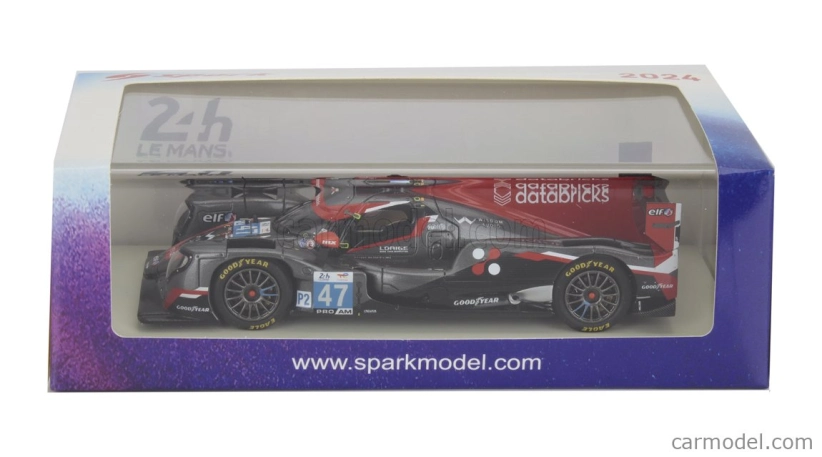 Spark-model Oreca 07 Gibson Gk428 4.2l V8 Team Cool Racing N 47 24h Le Mans 2024 Frederik Vesti - Matt Bell - Naveen Rao 1:43 Black Red