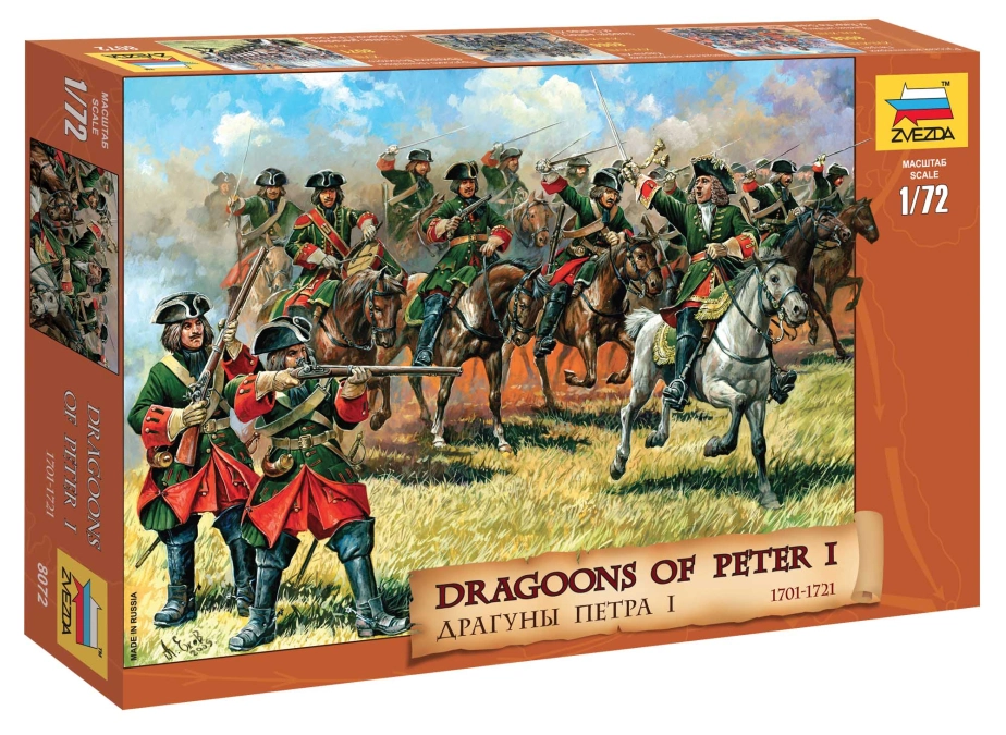 Zvezda figurky Dragoons of Peter the Great (1:72)