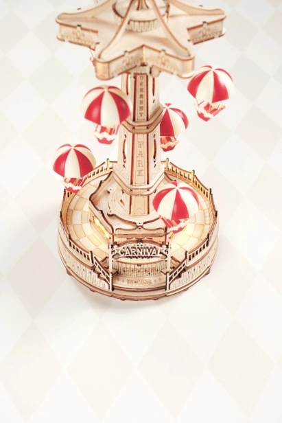 RoboTime 3D skládačka hrací skříňky Padáčkový kolotoč barevný