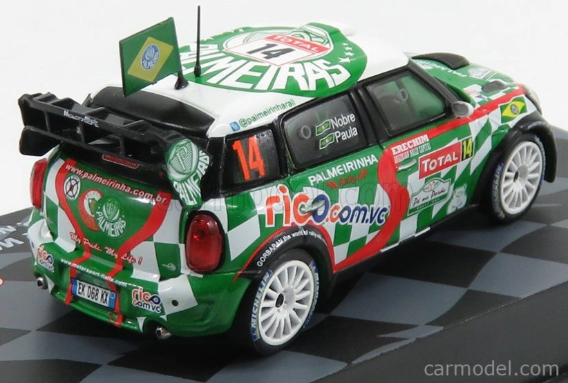 Edicola Mini Countryman John Cooper Works Wrc N 14 P.Nobre - E.Paula 1:43, zelená
