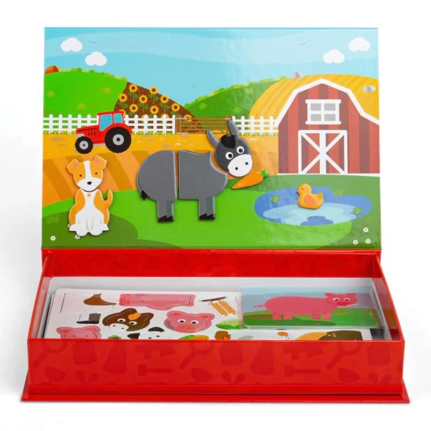 Bigjigs Toys Magnetické obliekacie puzzle Farma