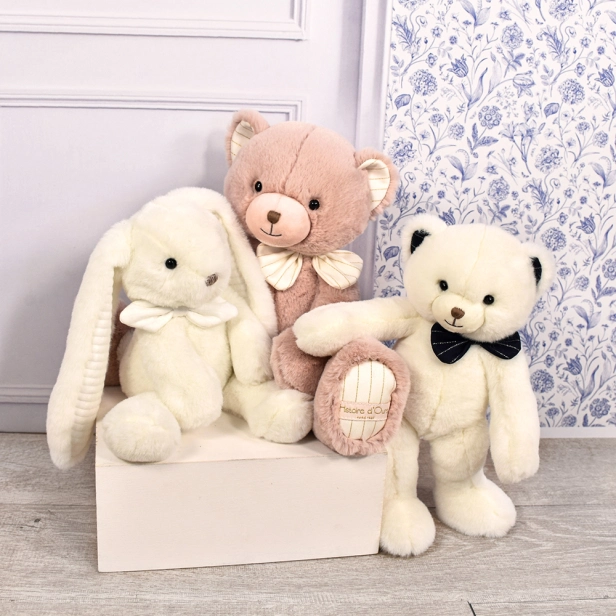 Doudou Histoire d´Ours Plyšový medvedík s tmavomodrým motýlikom 40 cm