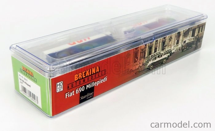 Brekina plast Fiat 690 Millepiedi Tanker Truck Gulf 1960 1:87 Modrá biela